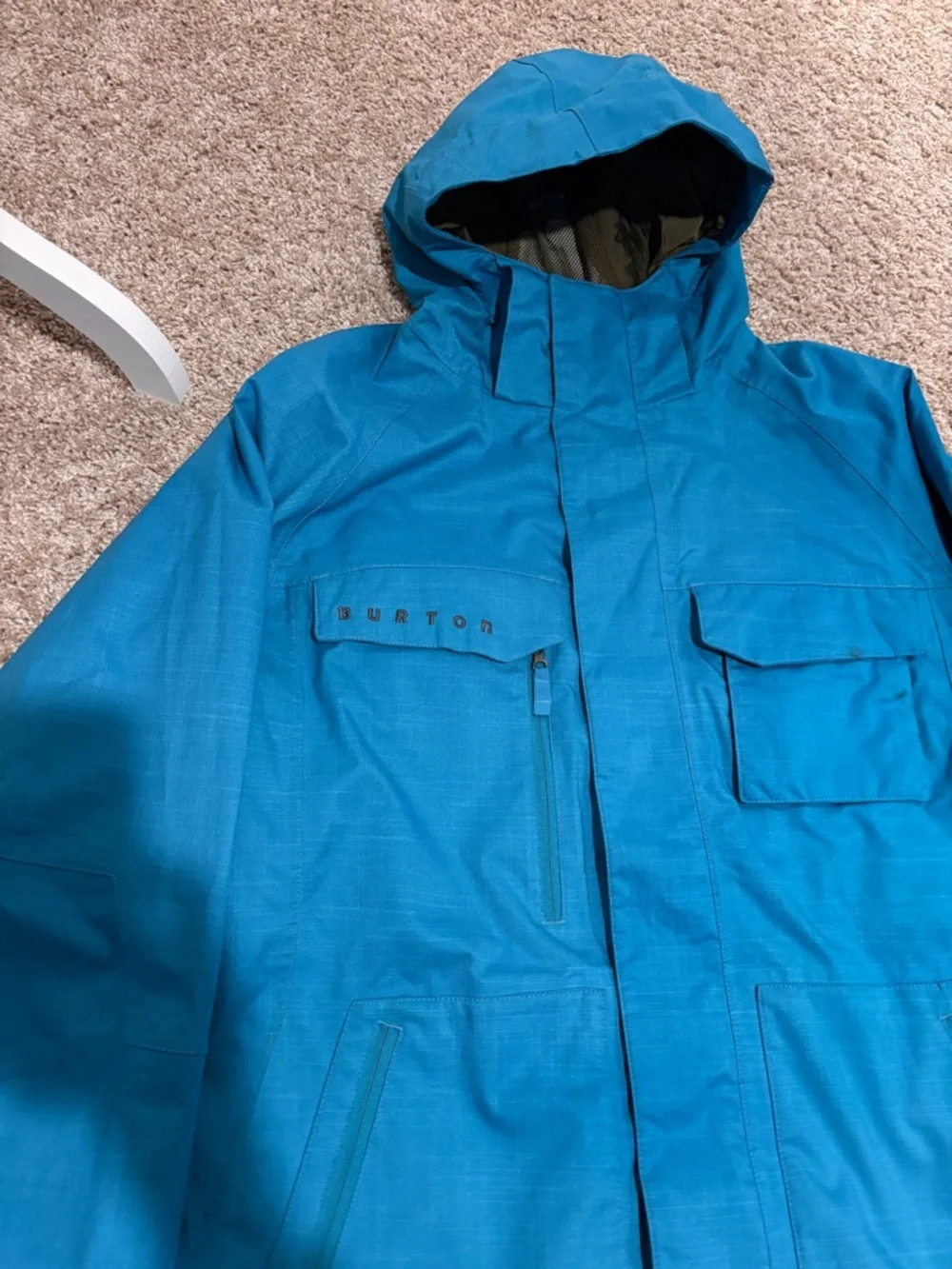 Burton Men’s Blue Hooded Snowboard Jacket sz Medium - Picture 2 of 6